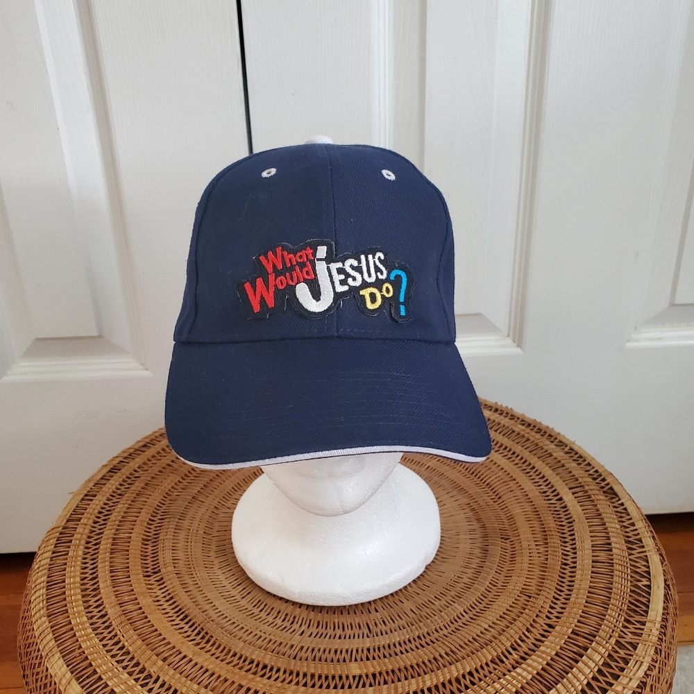 What Would Jesus Do Navy Blue Dad Cap with Colorful Embroidery